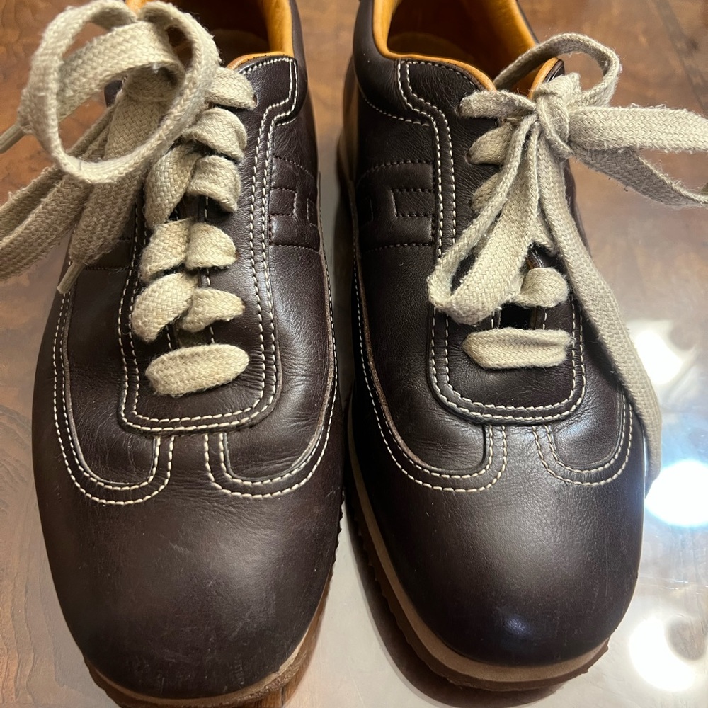 Hermes Brown Leather Shoes